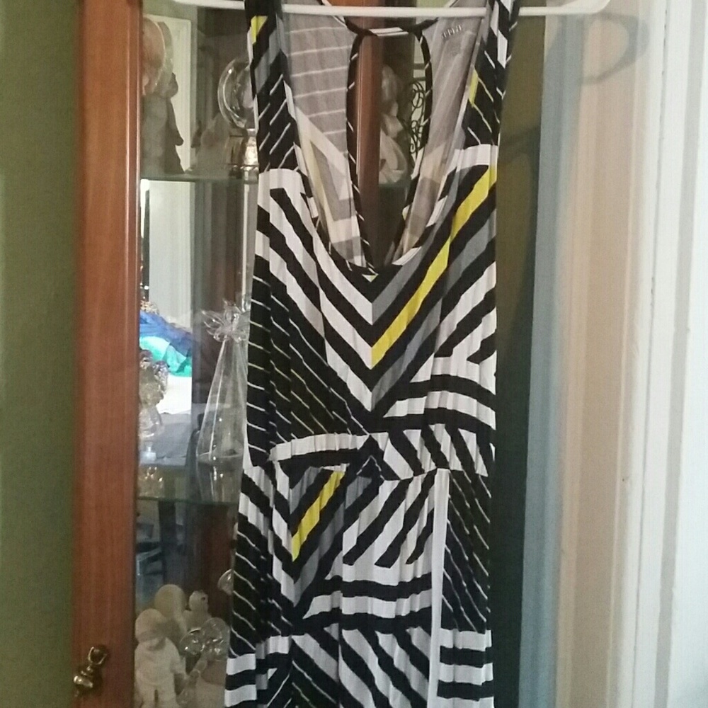 a.n.a black and yellow maxi dress